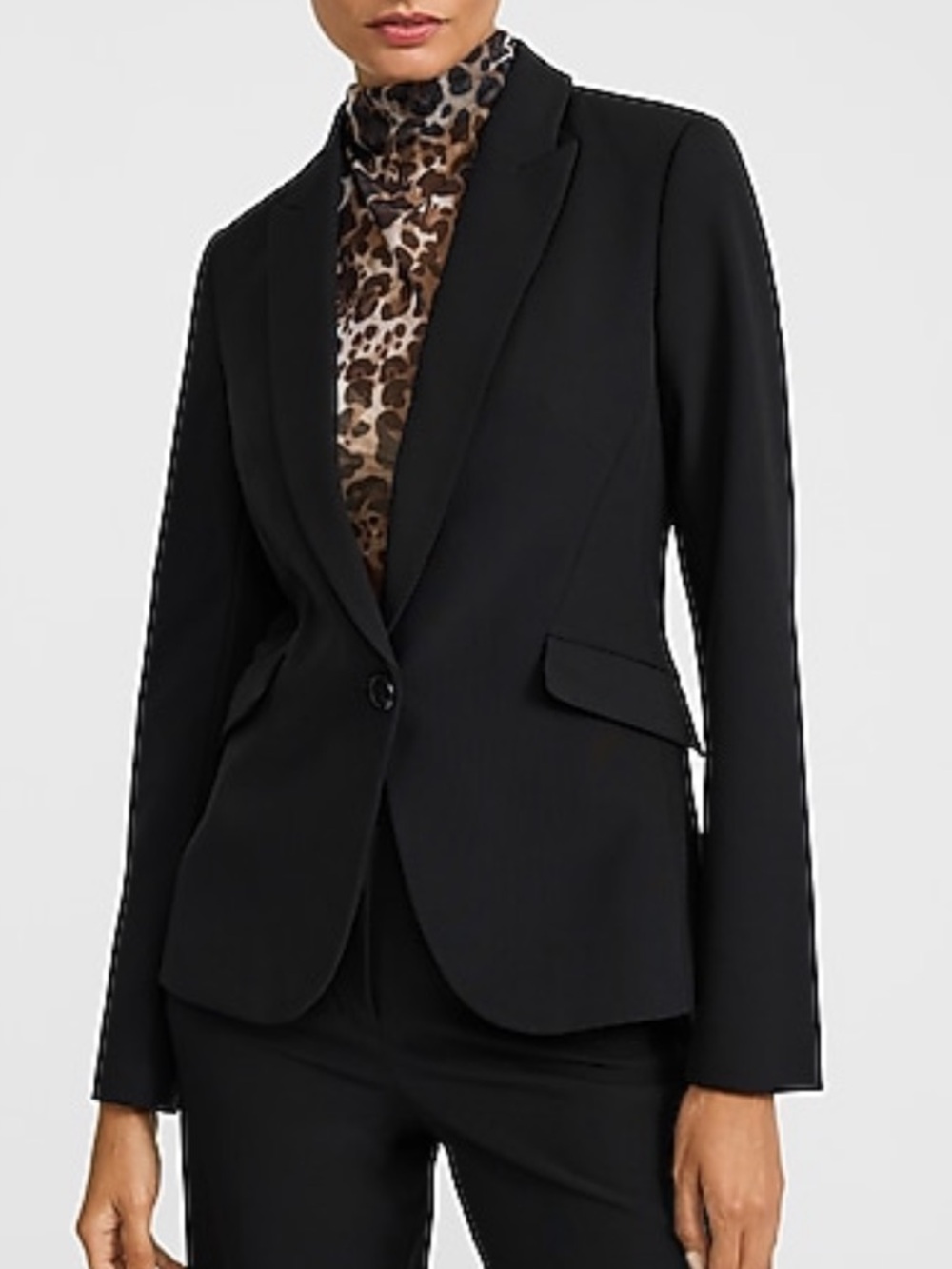NWT Express Editor Studio Stretch Twill Fitted One Button Blazer 🖤